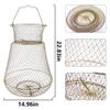 UCandy Galvanized Steel Wire Fish Baskets, Portable Fishing Basket for Fish Outdoor,Collapsible Wire Fish BasketsMinnow Bucket. (Gold, 15X23 INCH) view 2