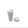HuNu Collapsible Coffee Cup with Lid - Reusable & Microwave Safe Silicone Collapsible Cup, Foldable Cup, Portable Coffee Travel Mug/Camping Cup (12OZ, Warm Grey)*Straw Sold Separately* view 1