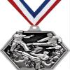 2.25" Martial Arts Medal Awards, Silver Masters Martial Arts Team Trophy Awards Includes Free Neck Ribbon 50 Pack view 1