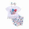 4th of July Baby Girl Outfits American Flag Shirt Pants Toddler Kids Little Girls Fourth of July Outfit Set (All America Girl Shorts,12-18 Months) view 1