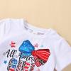 4th of July Baby Girl Outfits American Flag Shirt Pants Toddler Kids Little Girls Fourth of July Outfit Set (All America Girl Shorts,12-18 Months) view 2