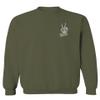 0473. Dope Peace Bones Hand Sign Hippie Kindness Stop no war antiwar Summer Men's Crewneck Sweatshirt (Olive Large) view 2