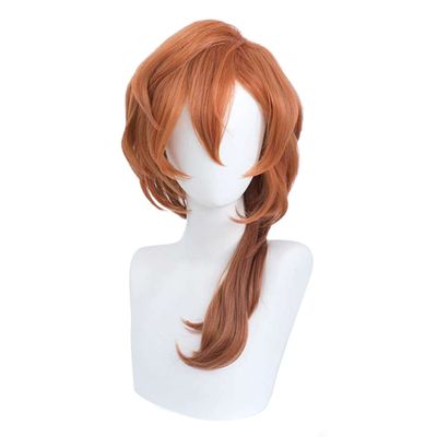 Wiggy Mermaid Short Orange Wig for Cosplay Costume Male Men Anime Layered Fluffy Character Costume Wig Heat Resistant Halloween Party Wig + Wig Cap (Orange)