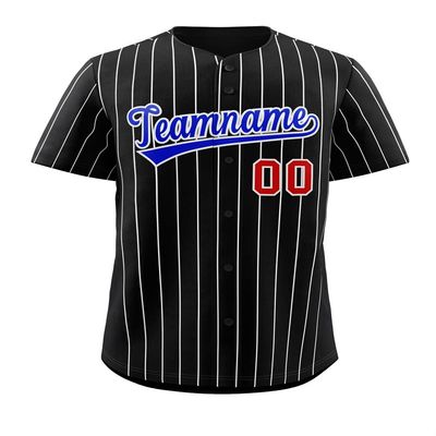 Custom Pinstripe Baseball Jersey Button Down Shirt Printed or Stitched Personalized Name Number for Men/Women/Youth Black/White Stripes-14
