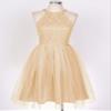 Loloda Women's Sleeveless Halter Lace Floral Wedding Cocktail Party Formal Dress Bridesmaid Dresses Champagne 10 view 3