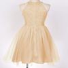Loloda Women's Sleeveless Halter Lace Floral Wedding Cocktail Party Formal Dress Bridesmaid Dresses Champagne 10 view 4