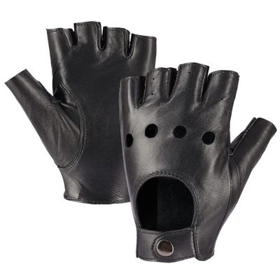 MGGMOKAY Womens Fingerless Leather Driving Gloves Soft Sheepskin Half Finger Cycling Motorcycle Gloves Unlined,Black,M