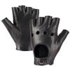 MGGMOKAY Womens Fingerless Leather Driving Gloves Soft Sheepskin Half Finger Cycling Motorcycle Gloves Unlined,Black,M view 1