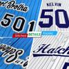 Custom Pinstripe Baseball Jersey Button Down Shirt Printed or Stitched Personalized Name Number for Men/Women/Youth Black/White Stripes/Red-16 view 3