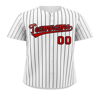 Custom Pinstripe Baseball Jersey Button Down Shirt Printed or Stitched Personalized Name Number for Men/Women/Youth White/Black Stripes-03