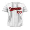 Custom Pinstripe Baseball Jersey Button Down Shirt Printed or Stitched Personalized Name Number for Men/Women/Youth White/Black Stripes-03 view 1