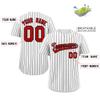 Custom Pinstripe Baseball Jersey Button Down Shirt Printed or Stitched Personalized Name Number for Men/Women/Youth White/Black Stripes-03 view 2