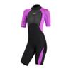 Mens Wetsuit Women Adult Shorty 2MM Neoprene Wet Suit Diving Scuba Surfing Suits, One Piece Short Sleeve Thermal Wetsuits Back Zip Swimsuit for Snorkeling Kayaking Water Sports (XS, 2MM Women Purple) view 1