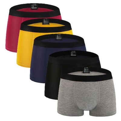 Mens Boxer Briefs Underwear 5 Pack Cotton Man Boxers Shorts Men Comfortable Breathable Panties 5mixa M