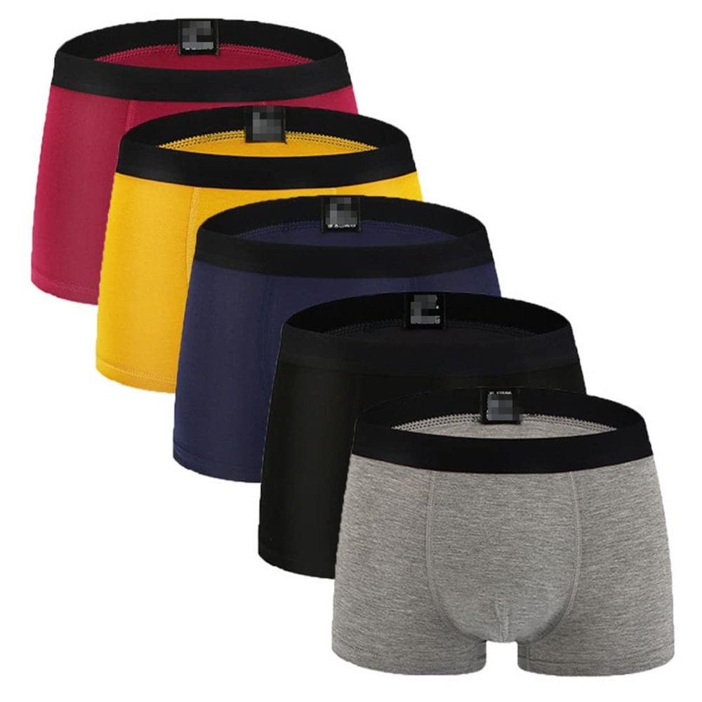 Mens Boxer Briefs Underwear 5 Pack Cotton Man Boxers Shorts Men Comfortable Breathable Panties 5mixa M