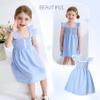 JEELLIGULAR Toddler Dress Ruffle Sleeveless Button Down Denim Dress for Toddler Girl Dress Summer Beach Casual A-line Sundress (2T-3T, Light Blue) view 3
