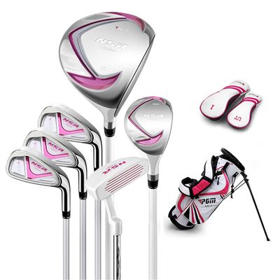 PGM Junior Golf Club Complete Set Includes Driver, Hybrid, 7, 9, Wedge Irons, Putter, Stand Bag Right Handed for Children Kids 3-5, 6 Pieces Youth Golf Clubs with 2 Headcovers for Boys & Girls