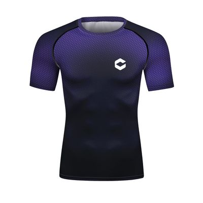Red Plume Men's Compression Shirt Short Sleeve Printing Cool Dry T-Shirt Running Sports Baselayer Tee (Color 18, L)