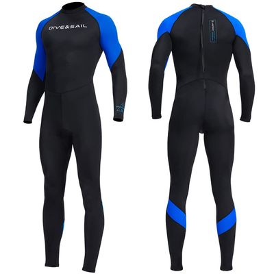 Dive Skins for Women Men Full Body Swimsuit Rash Guard Scuba Skin Thin Wetsuit, One Piece Long Sleeve Quick Dry Diving Skin UV Protection Surfing Spandex Wet Suit for Water Sport (3XL, Men-Blue)