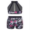 dPois Children Little Girl Activewear Sleevelss Crop Tank Tops Athletic Shorts Suit Sportswear Dancewear Running Suit Black 14 Years view 2
