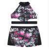 dPois Children Little Girl Activewear Sleevelss Crop Tank Tops Athletic Shorts Suit Sportswear Dancewear Running Suit Black 14 Years view 3