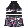 dPois Children Little Girl Activewear Sleevelss Crop Tank Tops Athletic Shorts Suit Sportswear Dancewear Running Suit Black 14 Years view 4