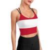 Austria Flag Womens Sports Bra Padded Yoga Workout Crop Tank Tops Strappy Camisole Yoga Top XL view 1