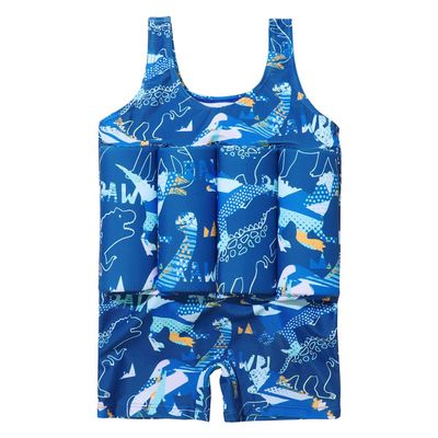 Kids Baby Boys Girls Float Suit with Adjustable Buoyancy Dinosaur Floatation Swimsuit Floating Swimwear Bathing Suit Toddler Swim Vest with 8 Removable Buoyancy Sticks Royal Blue Dinosaur 18-24 Months