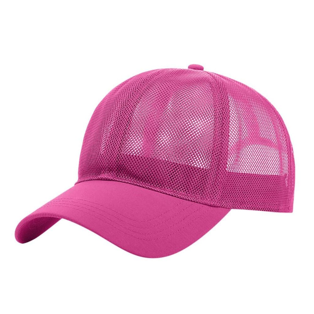 Summer Full Mesh Baseball Caps for Men Women Adjustable Sun Hats Lightweight Cooling Outdoor Sports Hats Breathable Hot Pink