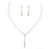 Yean Bride Silver Bridal Necklace Earrings Set Crystal Wedding Jewelry Sets Rhinestone Choker Necklaces for Women (Gold) view 1