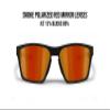 Bertoni Sport Polarized Sunglasses for Men Women in TR90 100% UV Block mod. Fulvio (Matt Black - Red Mirror Lenses) view 2