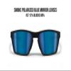 Bertoni Sport Polarized Sunglasses for Men Women in TR90 100% UV Block mod. Fulvio (Matt Black - Blue Mirror Lenses) view 2