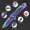 XIPHIAS 4-in-1 Tactical Folding Pocket Knife with Glass Breaker Seatbelt Cutter - 3.15" Serrated Blade EDC Survival Tool for Men Women Camping Hiking Emergency - Nice Gift for Valentine's Day BirthdayColor view 4