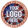 Custom Logo Bronze Twinkler Insert Pins, 1.4" Round Upload Your Own Logo Pin, Personalize Now 50 Pack view 1