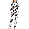 Elegant Casual Cow Print Black and White Color Matching Womens Pajamas Two Piece Set for Women Girl's Summer Sun Beach XL view 1