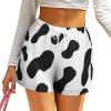 Elegant Casual Cow Print Black and White Color Matching High Waist Loose Shorts for Women Girl's Summer Sun Beach 3XL view 1