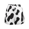 Elegant Casual Cow Print Black and White Color Matching High Waist Loose Shorts for Women Girl's Summer Sun Beach 3XL view 2