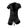 BETORY Men's Cotton Linen Zipper Pocket One Piece Jumpsuits Loose Fit Solid Color Playsuits Romper Coverall with Pockets Black, XX-Large view 2