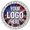 Custom Logo Silver Twinkler Insert Pins, 1.4" Round Upload Your Own Logo Pin, Personalize Now 50 Pack view 1