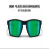 Bertoni Sport Polarized Sunglasses for Men Women in TR90 100% UV Block mod. Fulvio (Matt Black - Green Mirror Lenses) view 2