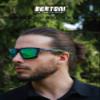 Bertoni Sport Polarized Sunglasses for Men Women in TR90 100% UV Block mod. Fulvio (Matt Black - Green Mirror Lenses) view 4