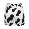 Elegant Casual Cow Print Black and White Color Matching Women's Shorts for Women Girl's Summer Sun Beach 3XL view 2