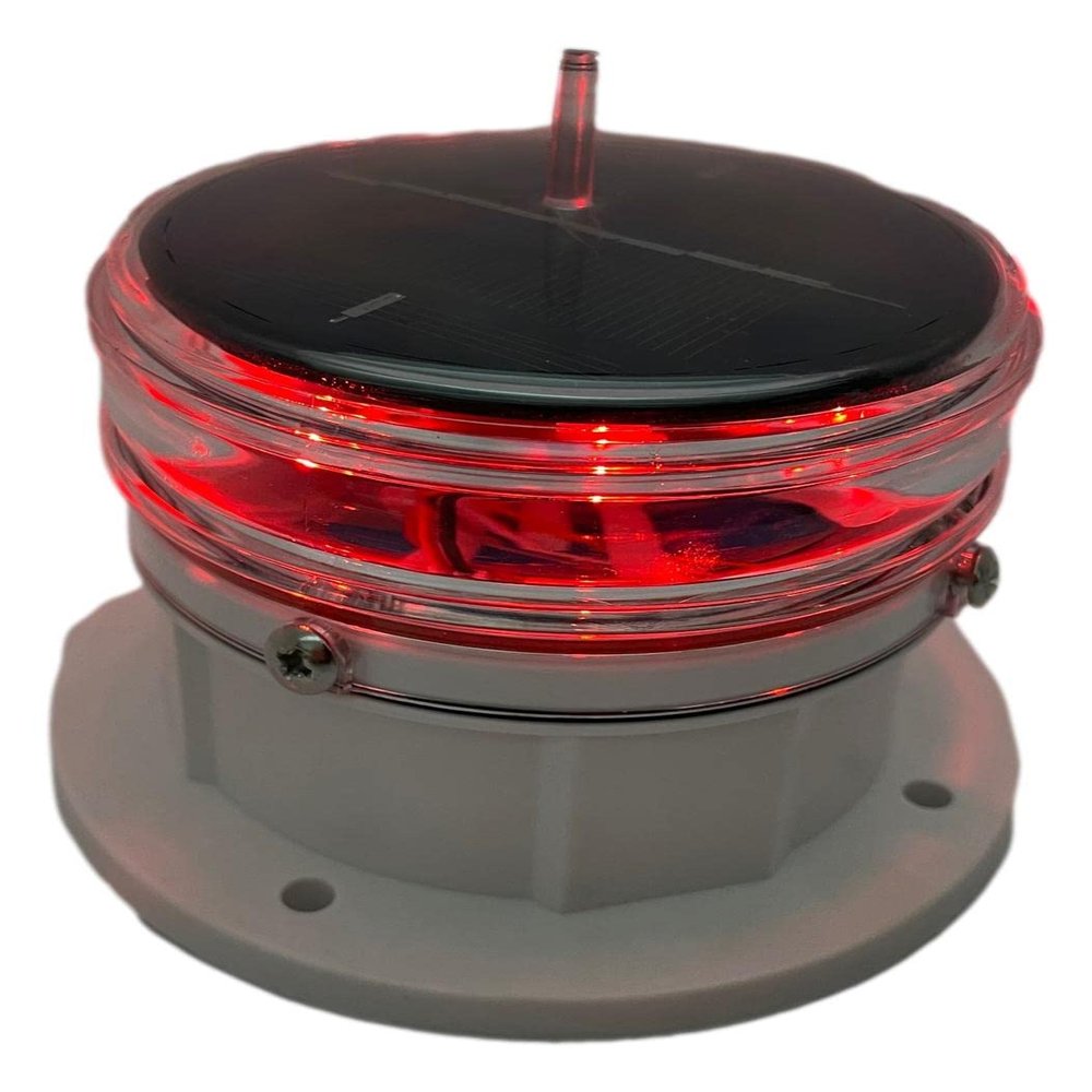 Britta Products Solar Dock Warning Light 360 Degree - Super Bright Waterproof LED Light for Marine Applications - Constant On or Flashing (RED)