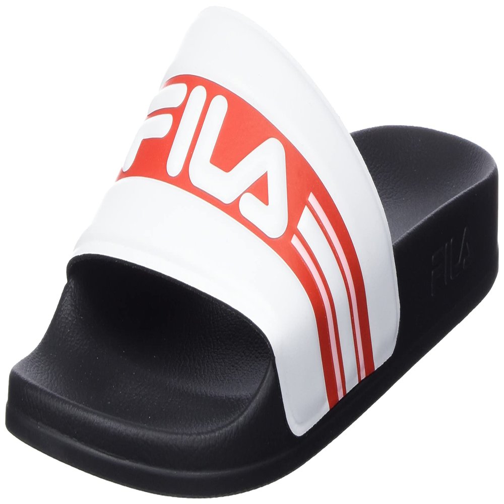 Fila Women's Oceano Slippers Loafer, Black Fila Red, 8 US