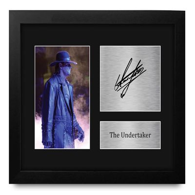 HWC Trading The Undertaker Gifts USL Framed Printed Signed Autograph Picture for WWE & WWF Memorabilia Fans - US Letter Size