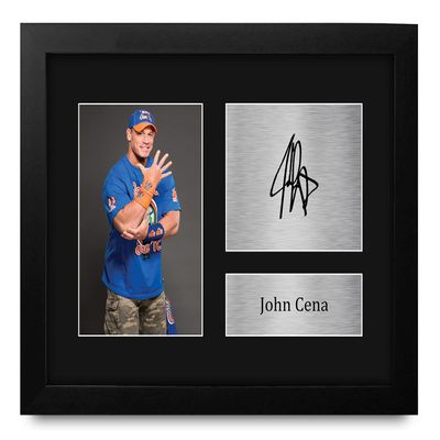HWC Trading John Cena Gifts USL Framed Printed Signed Autograph Picture for WWE & WWF Memorabilia Fans - US Letter Size