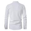 Men's Cotton Linen Shirts Casual Hippie Lace Up Beach Tee Shirts V Neck Rolled Sleeve Loose Fit Summer Vintage Yoga Tops White view 3