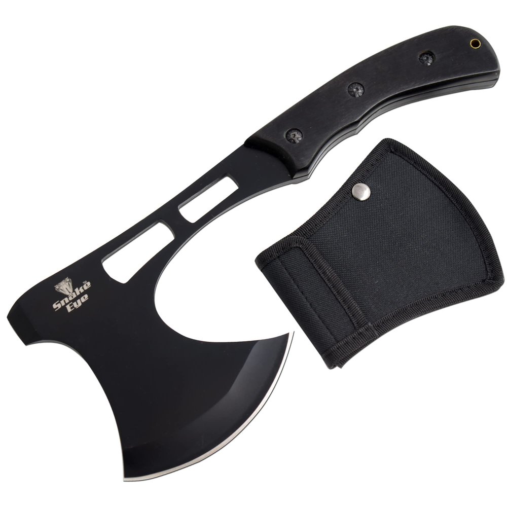 Snake Eye Tactical Compact Tomahawk Full Tang | Camping Axe | Outdoors | Gaming (Black)
