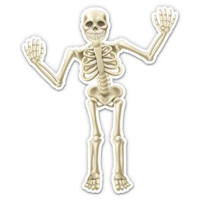 Skeleton Spooky Looking - 3" Vinyl Sticker - for Car Laptop Water Bottle Phone - Waterproof Decal