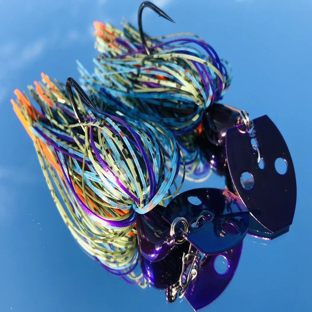 /N 2 Custom Made 3/8oz Bass Bladed-Vibrating-Bait-Swim Jigs Color-(Bluegill)
